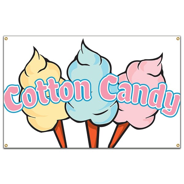 Signmission Cotton Candy Banner Concession Stand Food Truck Single Sided B-60 Cotton Candy19 - main